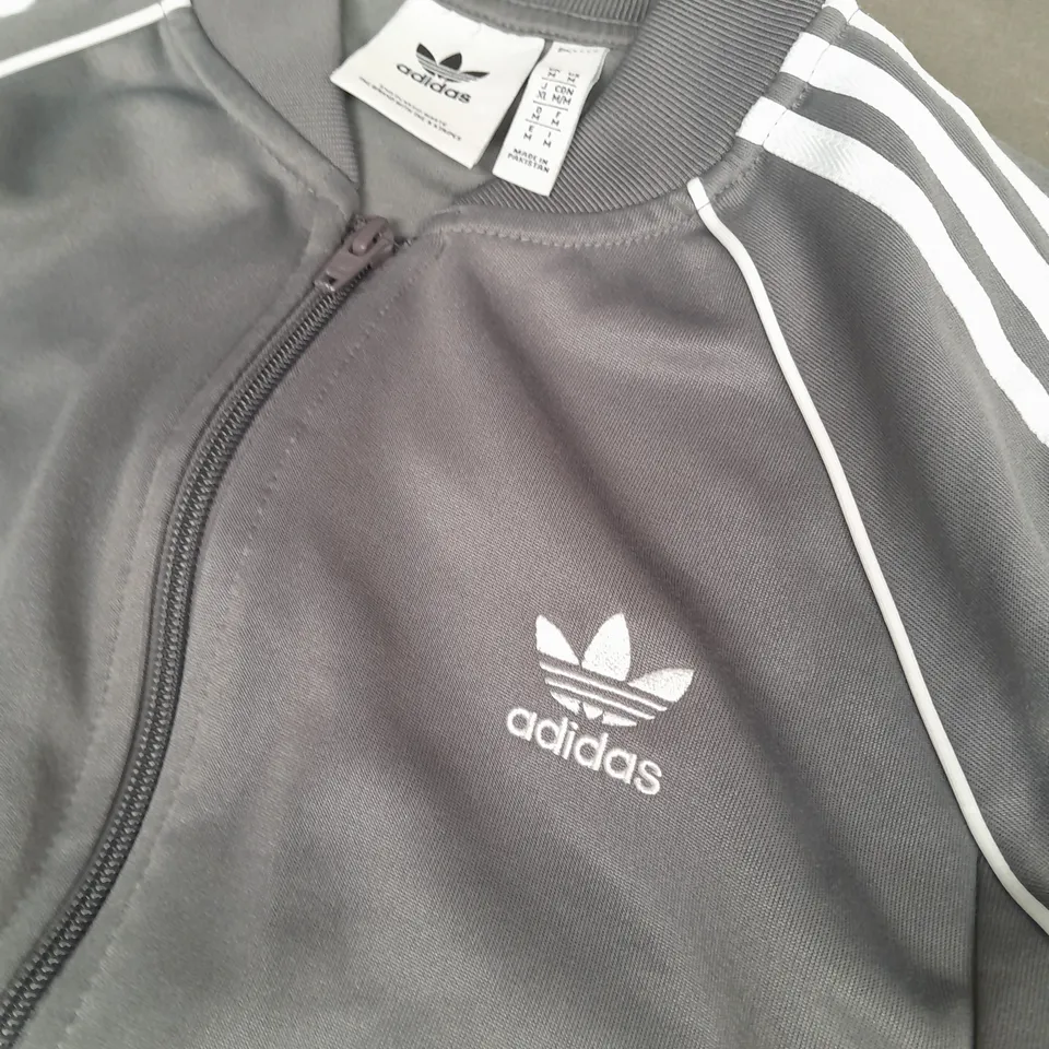 ADIDAS ZIP UP LONG SLEEVE JACKET IN GREY - UK MEDIUM