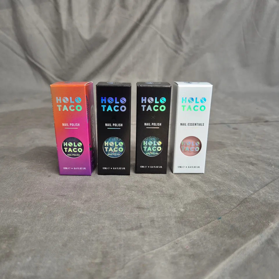 LOT OF 4 HOLO TACO NAIL POLISH ASSORTED COLOURS 12ML