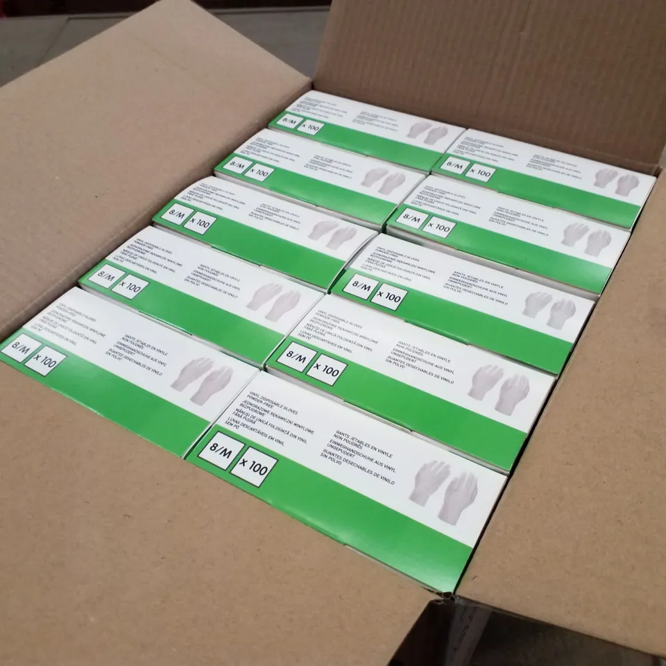 PALLET OF APPROXIMATELY 56 INTCO VINYL DISPOSABLE GLOVES 100PK BOXES - MEDIUM