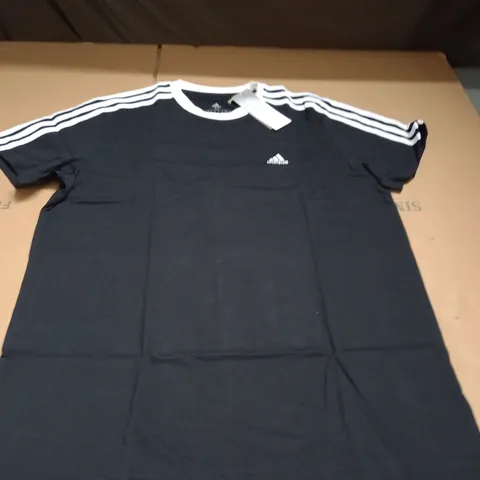 ADIDAS 3S BLACK T-SHIRT - UK M