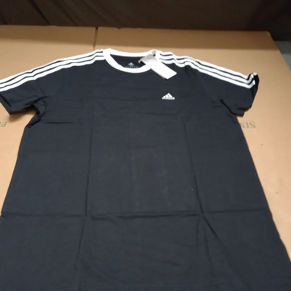 ADIDAS 3S BLACK T-SHIRT - UK M