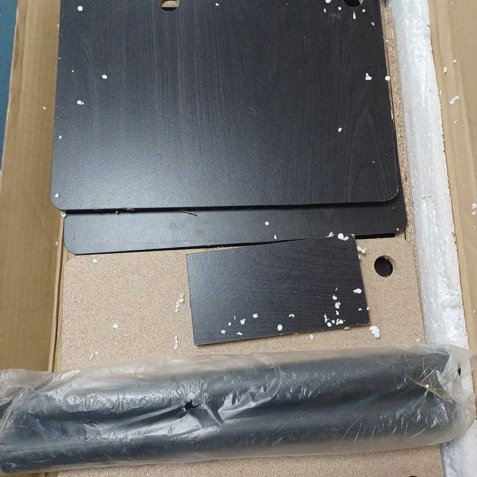 BOXED COMPUTER DESK IN BROWN
