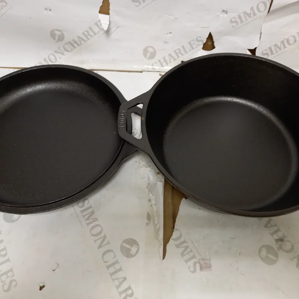 LODGE 3.2 QUART PRE-SEASONED CAST IRON COMBO COOKER