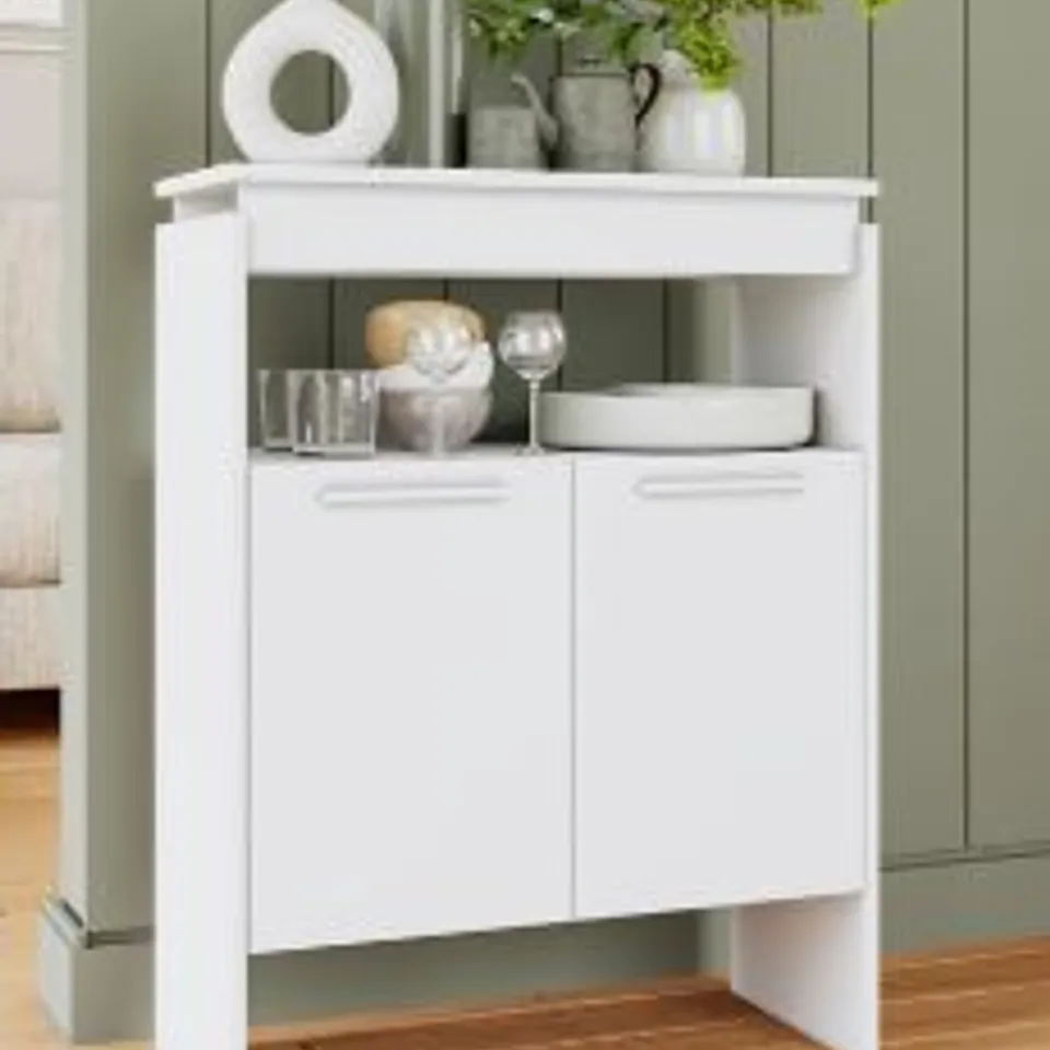 BRAND NEW BOXED OLSEN WHITE TWO DOOR SIDEBOARD