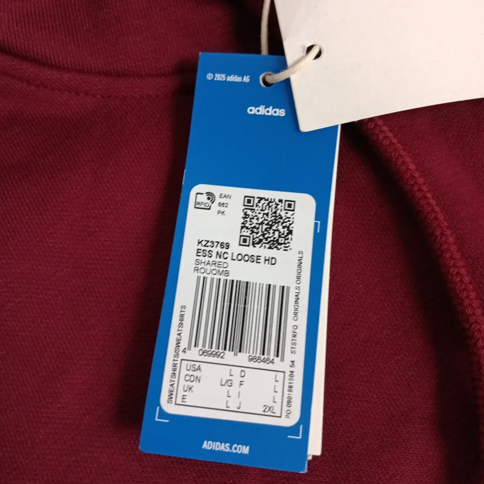 ADIDAS MAROON HOODIE - UK L