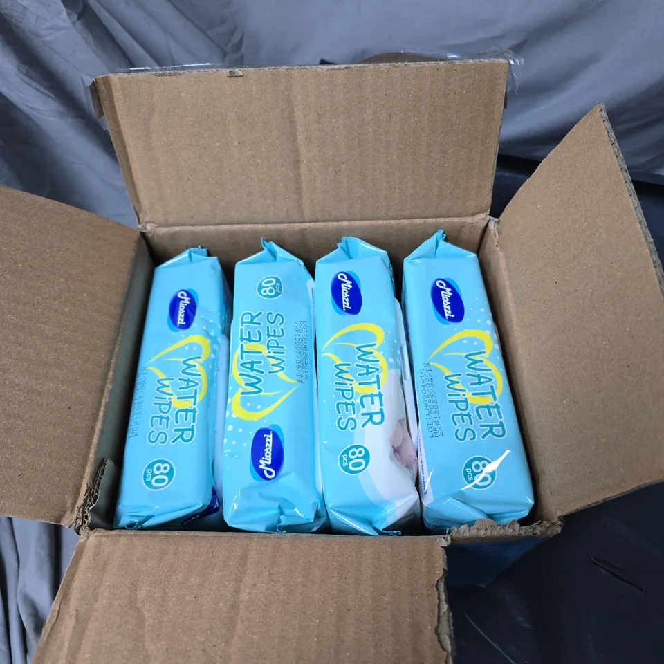 BOX OF 8 X WATER WIPES (80 WIPES PER PACK)