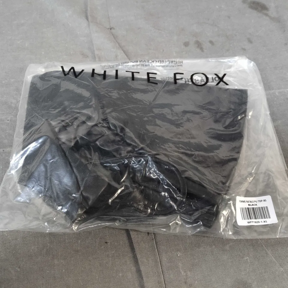 WHITE FOX FEMME FATALE PU TOP - BLACK - XS 