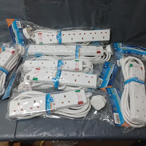 LOT OF 7 EXTENSION PLUG SOCKETS 2 SIZES WHITE