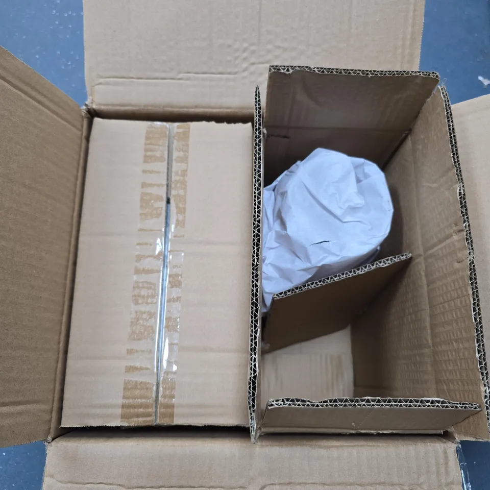 LOT OF 4 GISELA GRAHAM LARGE GLASS JUGS WITH RATTAN STYLE DECOR