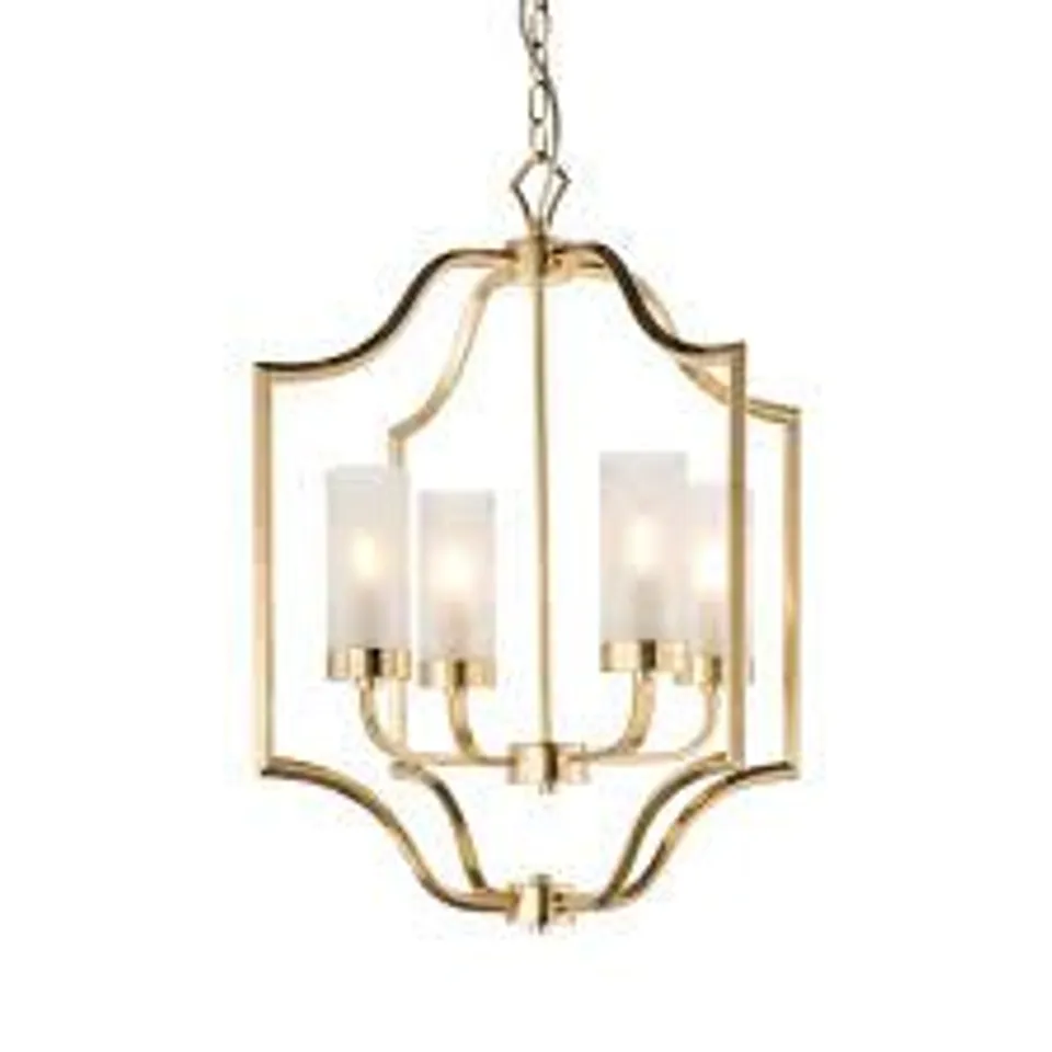 BOXED ENDON EDREA 4 LIGHT PENDANT - SATIN BRASS