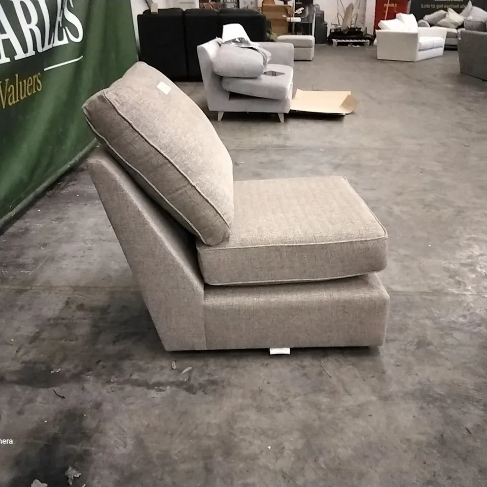 QUALITY DESIGNER STAMFORD MODULER ARMLESS UNIT WOVEN CHENILLE MID NATURAL