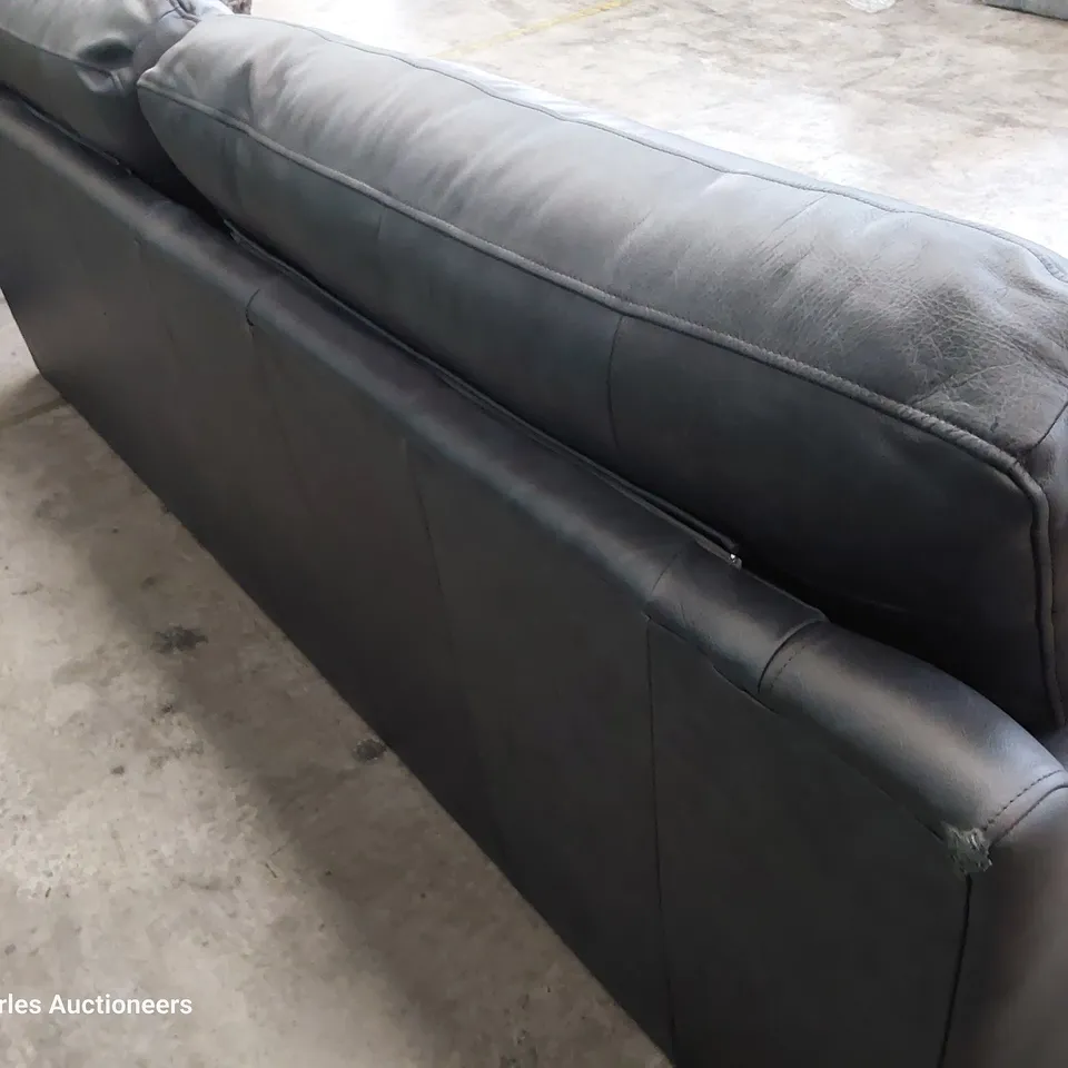 QUALITY BRITISH DESIGNER LOUNGE Co. ROMILLY THREE SEATER SOFA VINTAGE LEATHER SHADOW