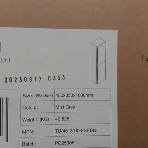 PALLET CONTAINING A LARGE QUANTITY OF BATHROOM FURNITURE PARTS INCLUDING: CALYPSO WALL UNITS ECT