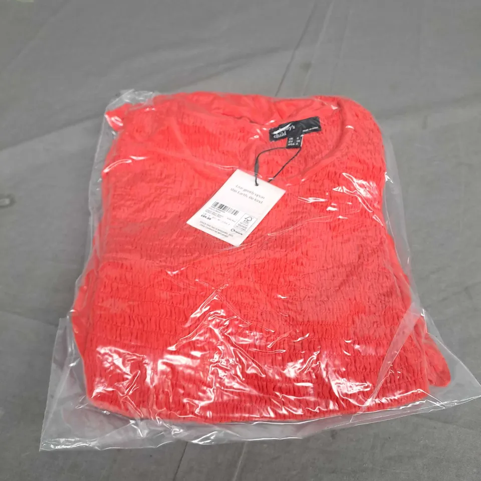 SEALED NOBODYS CHILD CHARLIE SHORT SLEEVE MIDAXI DRESS PLAIN IN ORANGE  - UK 8 
