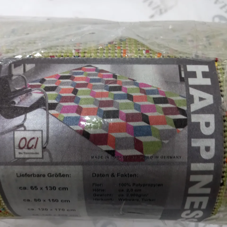 HOUSE ADDITIONS MULTI COLOURED AREA RUG - 80 X 150CM