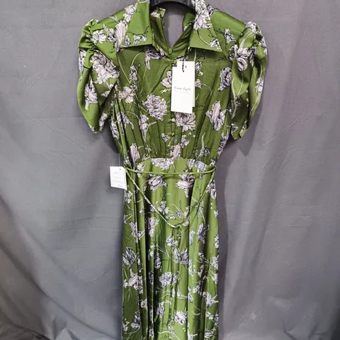PHASE EIGHT BELA FLORAL DRESS IN GREEN - UK 12