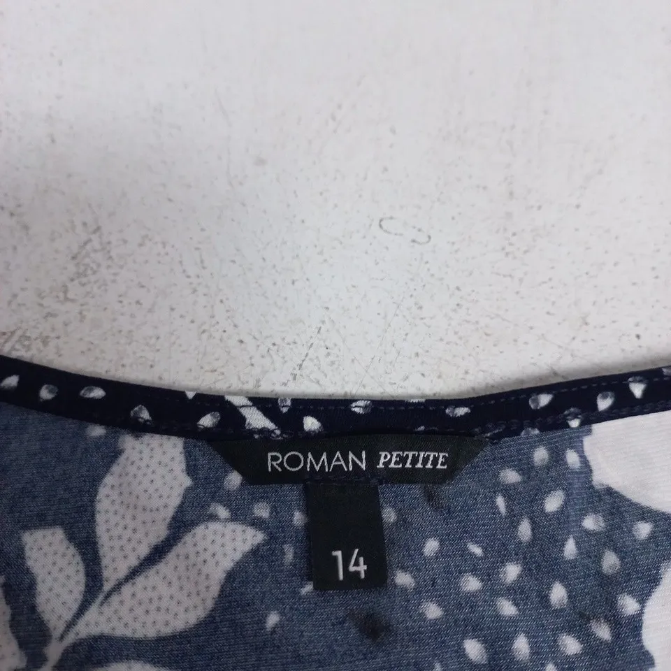 ROMAN PETITE FLORAL DRESS, NAVY & WHITE, UK 14
