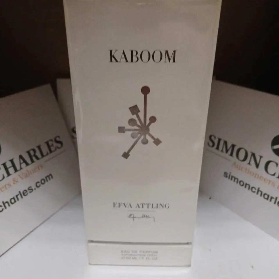 BOXED AND SEALED KABOOM EFVA ATTLING EAU DE PARFUM 50ML