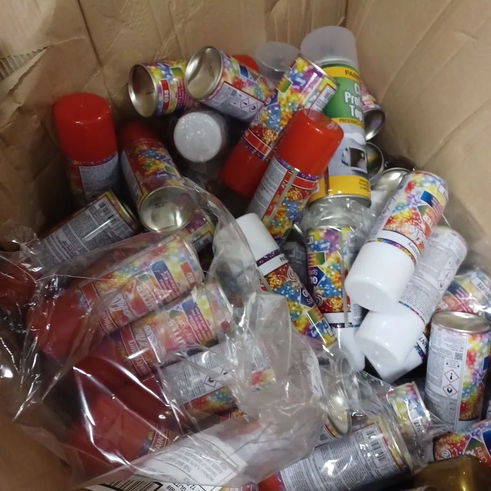 LARGE BOX OF ASSORTED SPRAY PAINTS - COLLECTION ONLY 