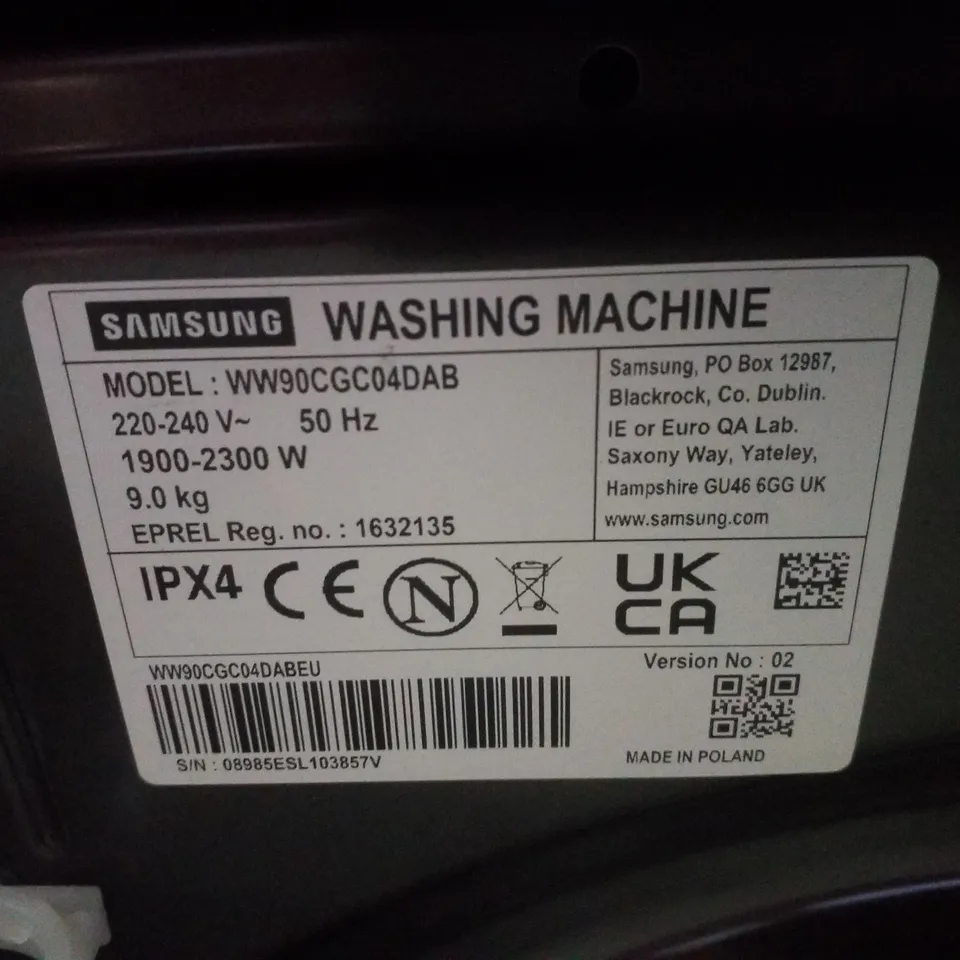 SAMSUNG SERIES 5 FREESTANDING WASHING MACHINE IN BLACK - WW90CGC04DABEU