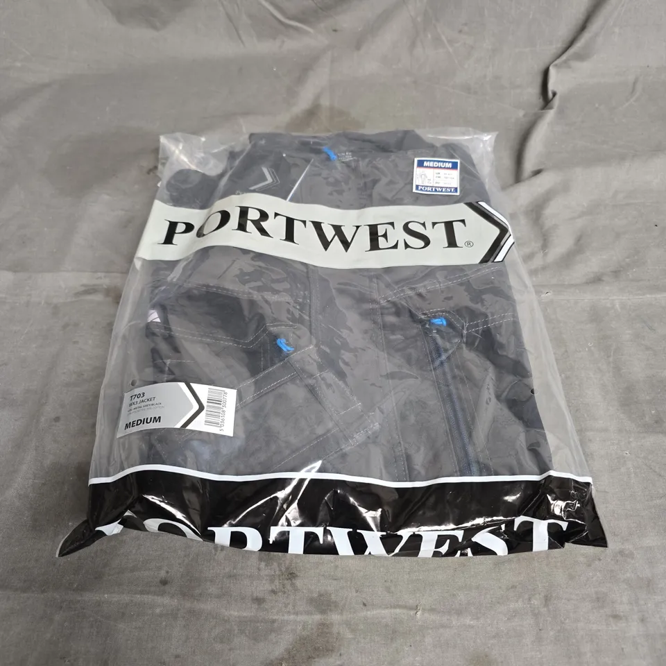 PORTWEST WX3 JACKET IN METAL GREY SIZE M