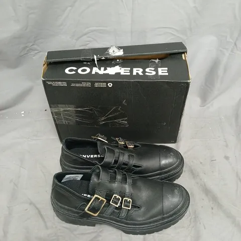 CONVERSE BLACK LEATHER BUCKLE-STRAP SHOES SIZE 6