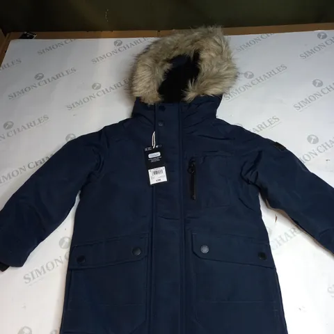 BOYS ZIPPED PARKA JACKET WITH FAUX FUR HOOD SIZE 4 YEARS