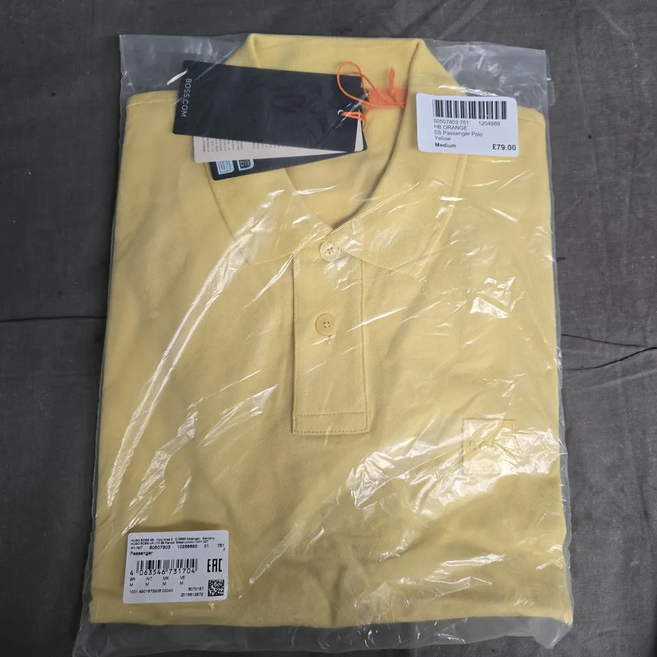 BAGGED POLO RALPH LAUREN SHORT SLEEVE PASSENGER POLO IN YELLOW/ORANGE - MEDIUM
