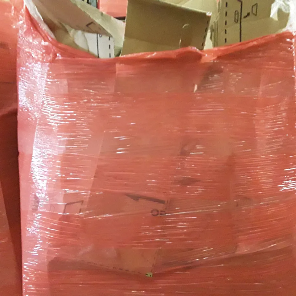 PALLET OF ASSORTED PRODUCTS INCLUDING HEATED PRESS, FOLDING PET CRATE, CAR SEAT COVERS AND COOLERS ECT