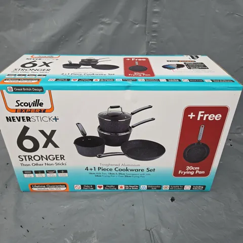 BOXED SCOVILLE EXPERT NEVERSTICK+ 4+1 PIECE COOKWARE SET