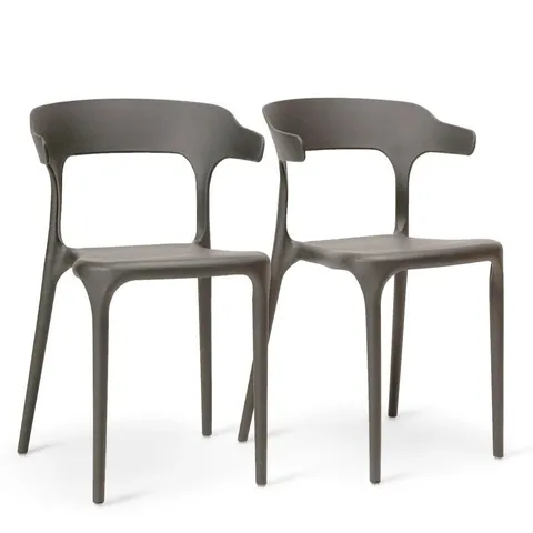 BOXED LAURA JAMES FINN DINING CHAIR (SET OF 4)(SILVER GREY)
