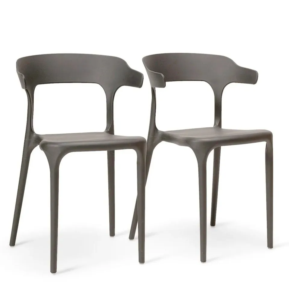 BOXED LAURA JAMES FINN DINING CHAIR (SET OF 4)(SILVER GREY)