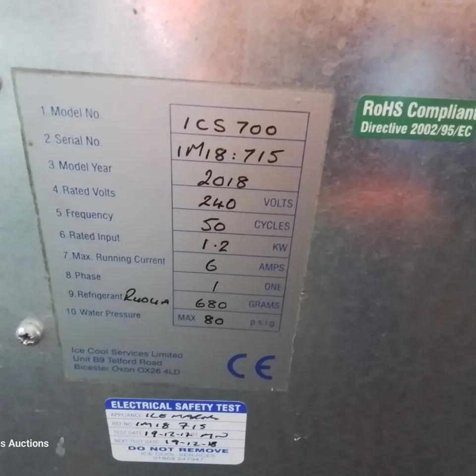 COMMERCIAL ICE MAKER Model ICS700