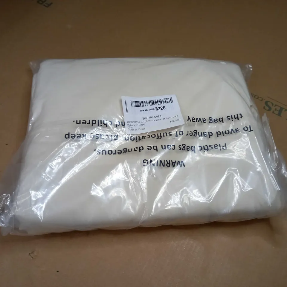 PACKAGED BEIGE RECTANGULA LAWN POOL CANOPY - APPROX 6.5 X 10FT