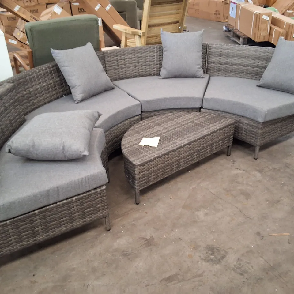 OUTSUNNY 5 PIECES RATTAN GARDEN FURNITURE SET - GREY