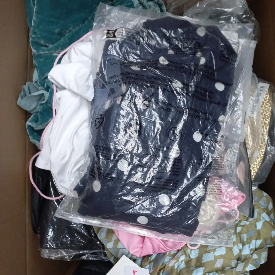 APPROXIMATELY 25 ASSORTED CLOTHING PRODUCTS IN VARIOUS STYLES & SIZES