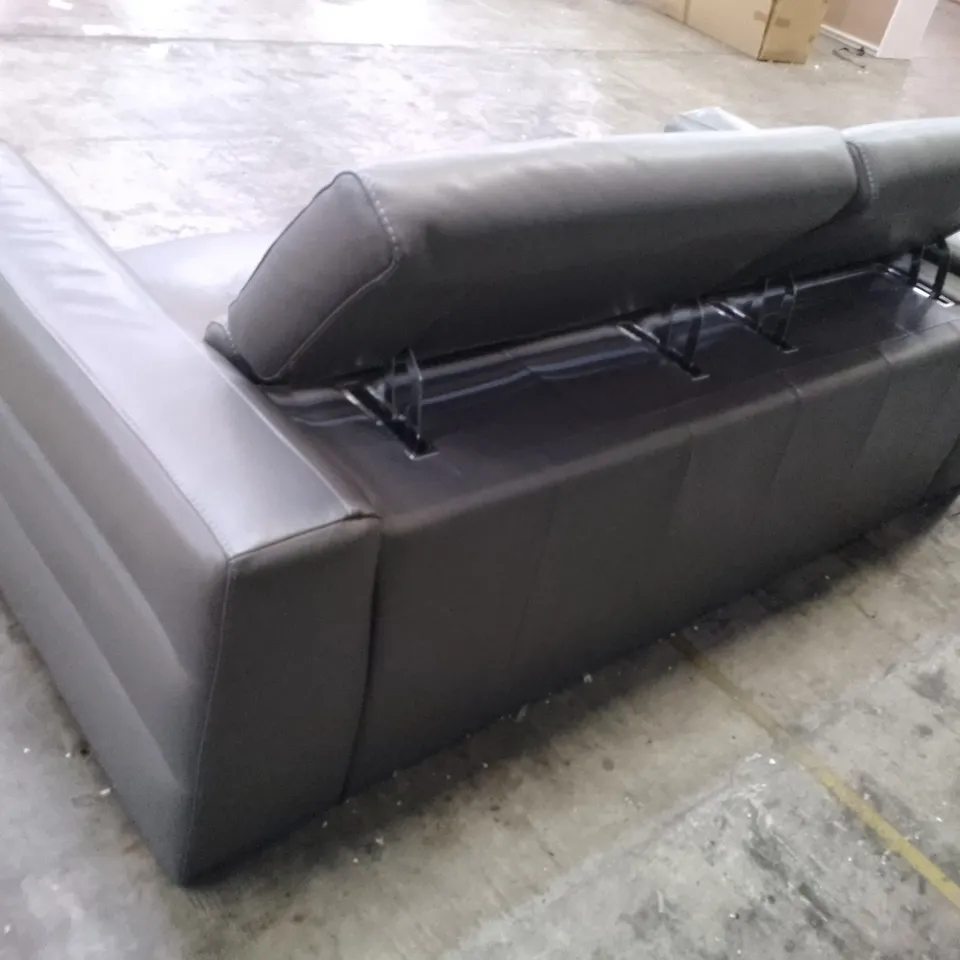 2 SEATER SOFA - GREY LEATHER