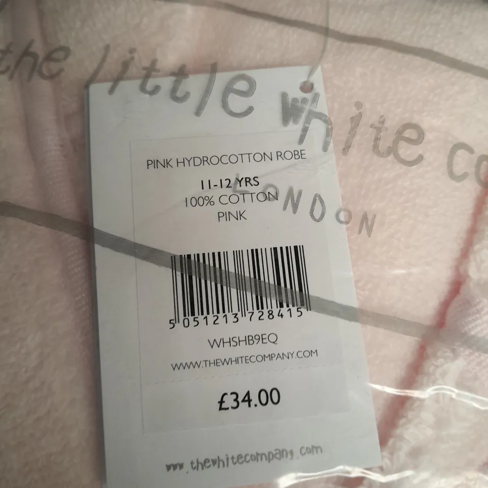 THE LITTLE WHITE COMPANY PINK HYDROCOTTON ROBE - 11/12 YRS