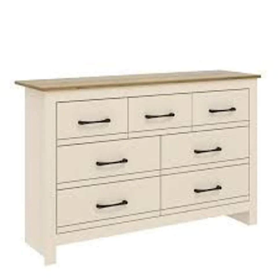 BOXED LIMESTONE 7-DRAWER CHEST OF DRAWERS (1 BOX)