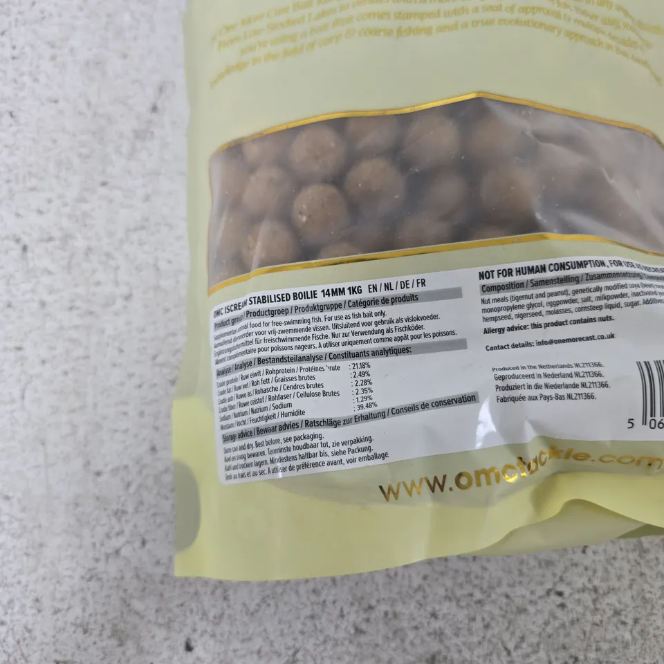 OMC TACKLE ISCREAM 14MM STABILISED BOILIES 1KG