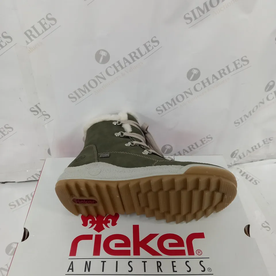 BOXED RIEKER ANTISTRESS NAVY HIKING BOOT - SIZE 6
