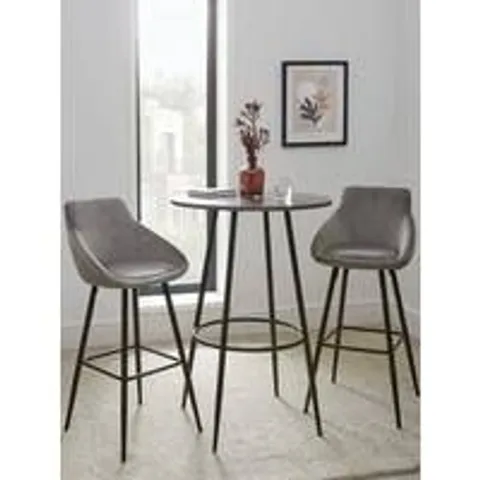 DAHLIA HIGH BAR TABLE AND 2 STOOL SET - COLLECTION ONLY