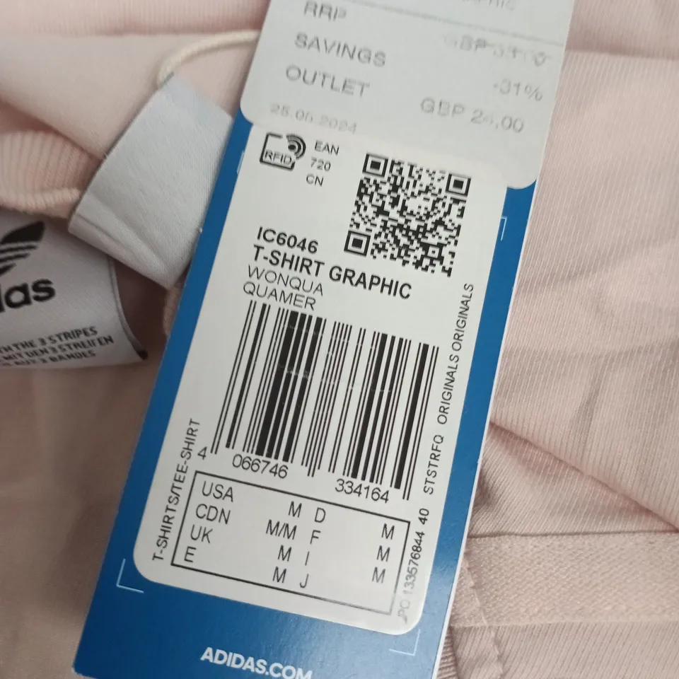 ADIDAS ORIGINALS GRAPHIC T-SHIRT – PINK, UK M (US M / CDN M / EUR M)