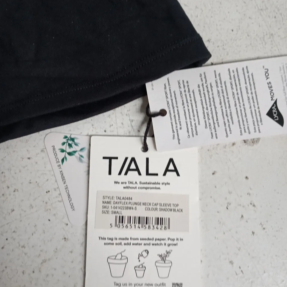 TALA WOMEN'S BLACK V-NECK TOP – UK SIZE SMALL (SIZE S)