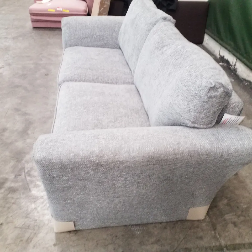 QUALITY DESIGNER 3 SEATER SOFA - GREY CHUNKY WEAVE FABRIC