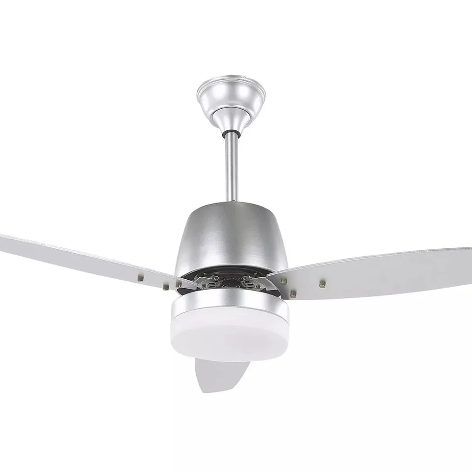 BOXED BELIANI MLAVA CEILING LED LIGHT FAN WITH 3 BLADES &AMP; REMOTE CONTROL, SILVER