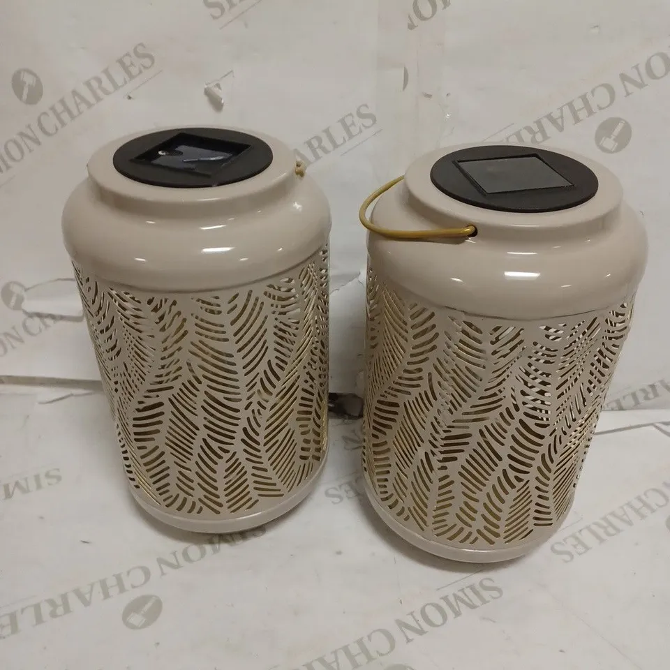 GARDEN REFLECTIONS SET OF 2 PATTERNED SOLAR LANTERNS