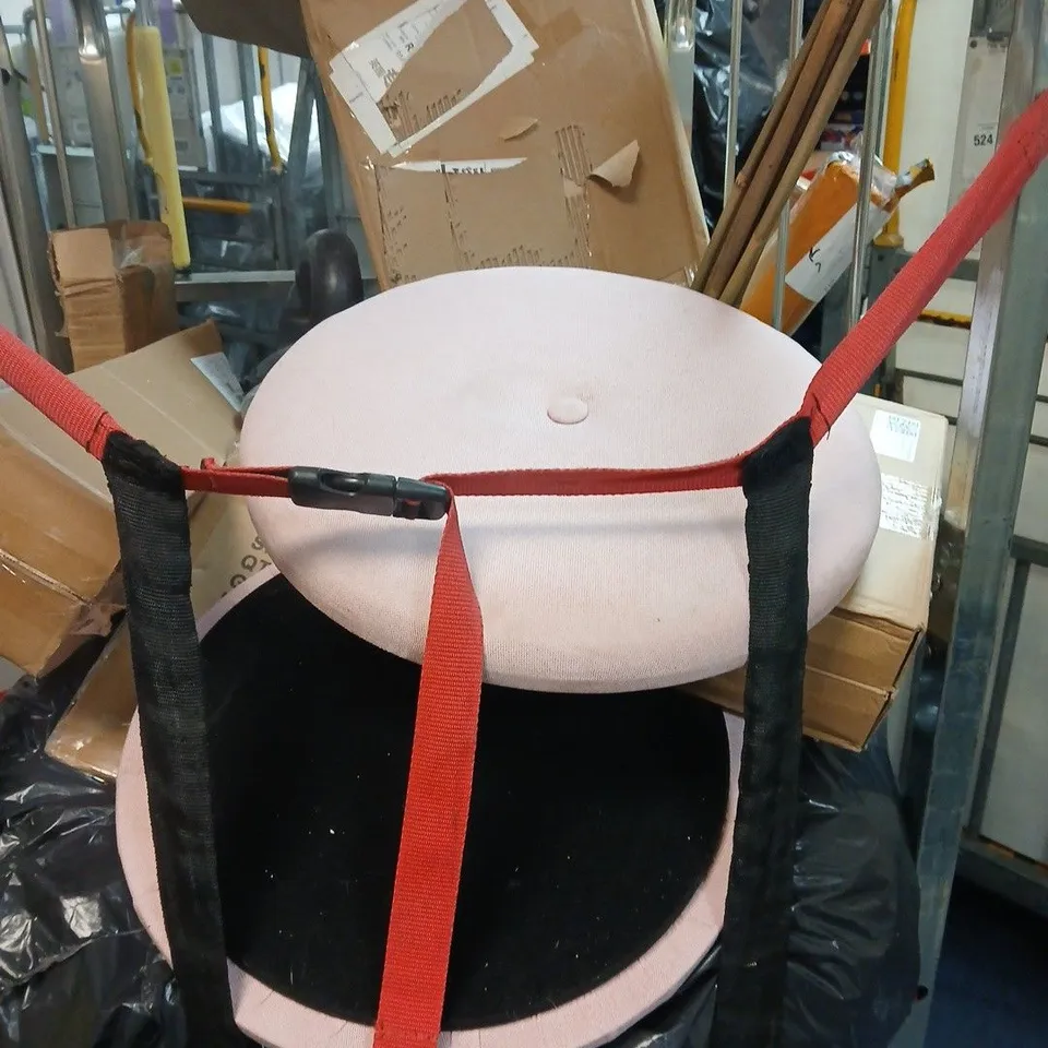 CAGE OF APPROXIMATELY 12 ASSORTED ITEMS INCLUDING EXERCISE WEIGHT , FLOOR TILES AND HANDY CANDY PHOTO FRAME