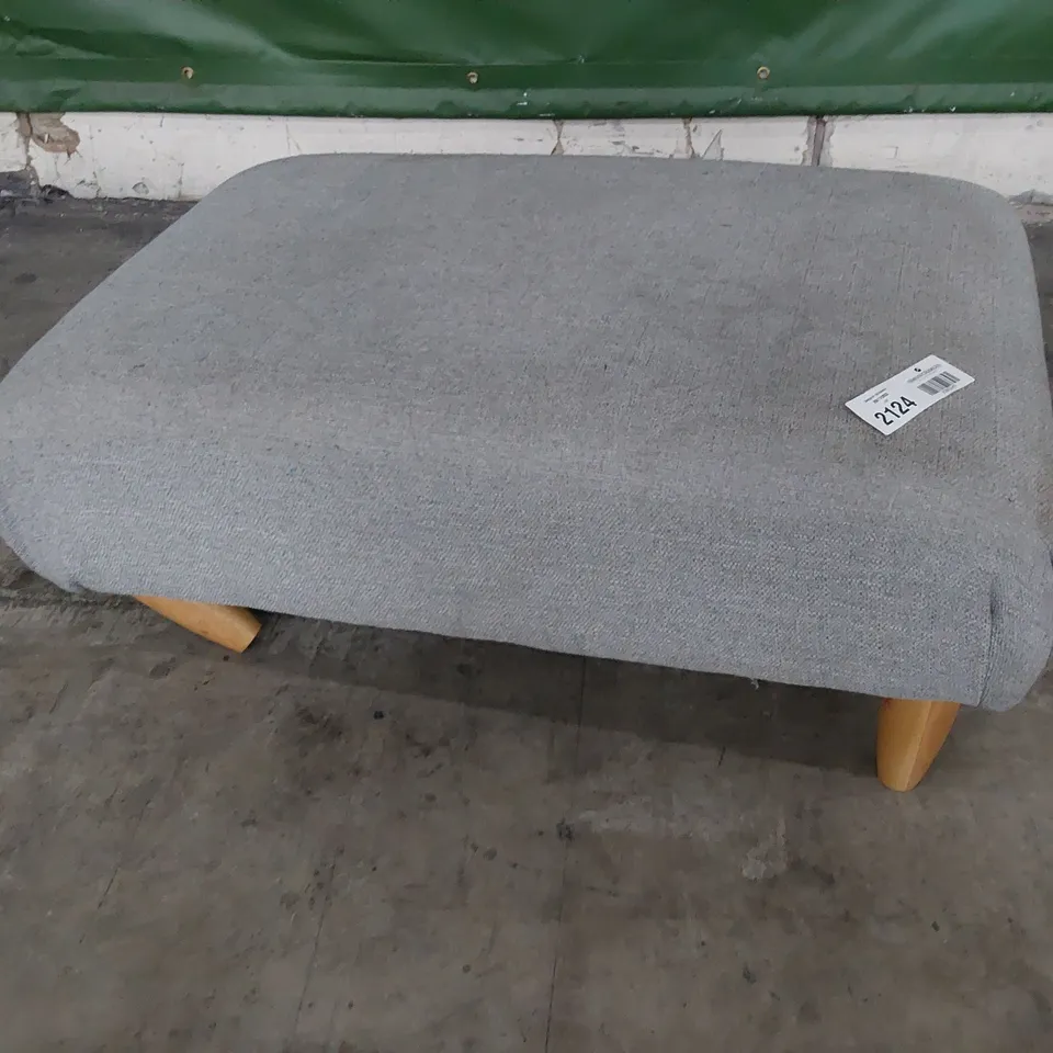 DESIGNER GREY FABRIC FOOTSTOOL 