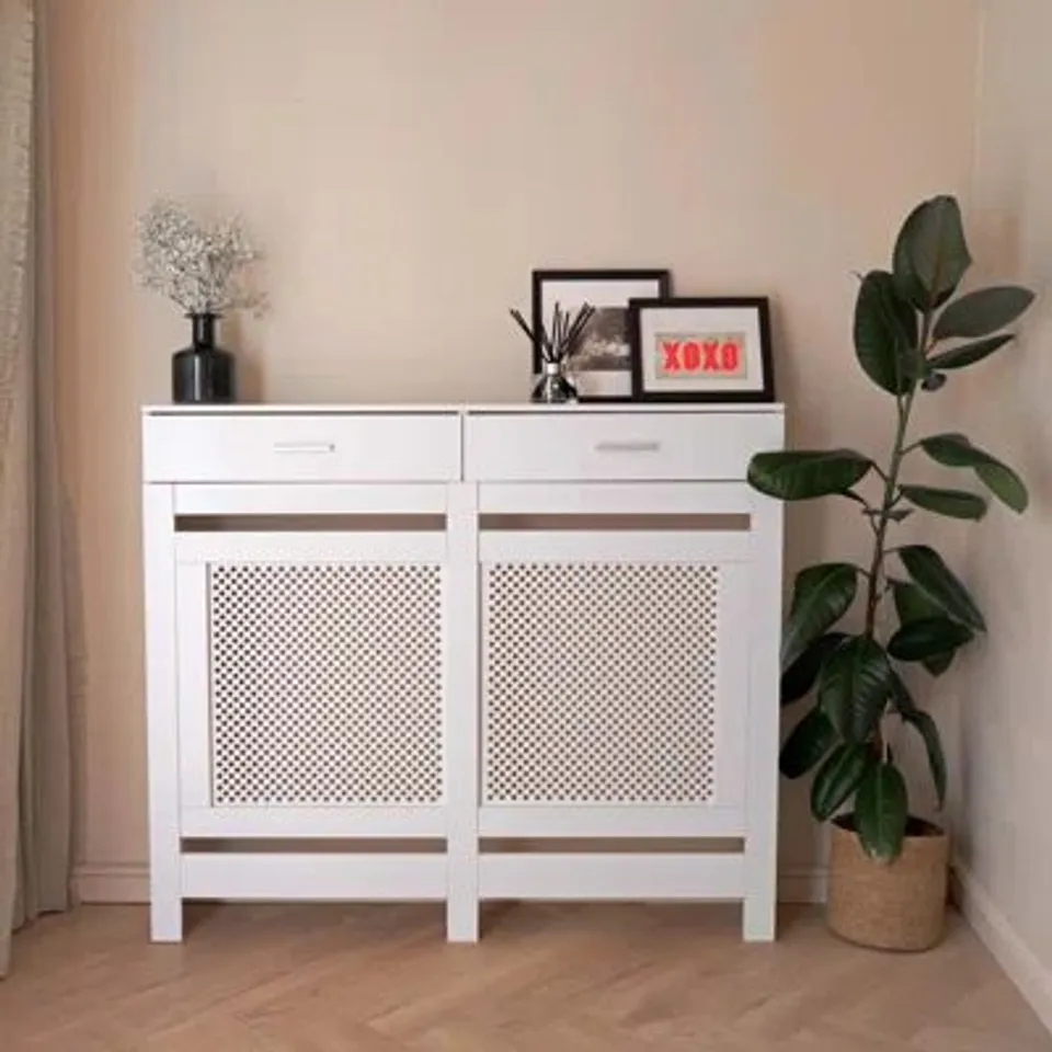 BOXED NEMYA MEDIUM RADIATOR COVER - WHITE (1 BOX)